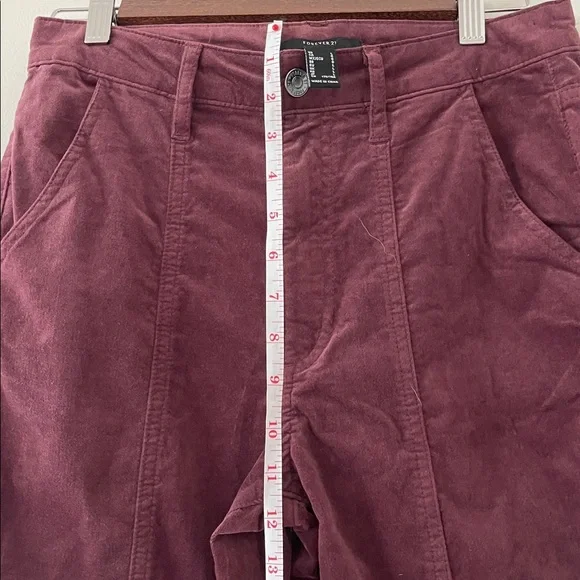 Forever 21 High-Rise Maroon Velvety Pants - Picture 3 of 8